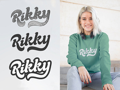 Rikky - lettering logo for brand of casual sportswear. branding calligraphy fashion handlettering lettering logo design logotype mark monogram print design sign sweatshirt typogaphy