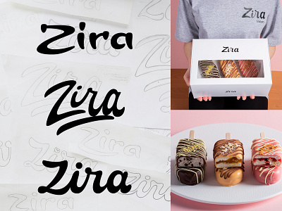 Zira - Logo sketches for a brand of confectionery backery branding calligraphy handlettering identity lettering logo design logotype mark monogram sketch type typogaphy