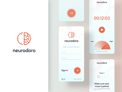 Neurodoro adobe illustrator figma mobile app mobile ui wearable tech