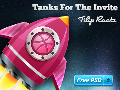 Debut Shot! debut dribbble free freebie invite psd rocket tanks welcome