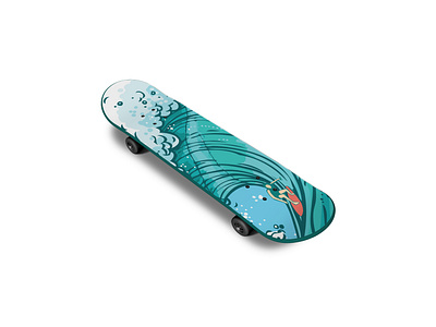 Skateboard Design Tidal Theme