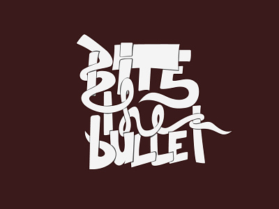 Bite the bullet graffiti illustration typography