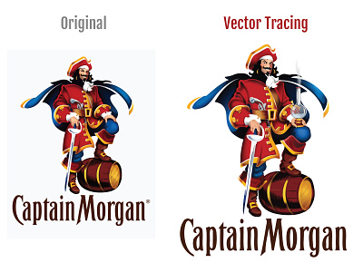Tracing - Captain Morgan design illustration tracing vector
