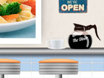 Coffee Pot food illustration layout website