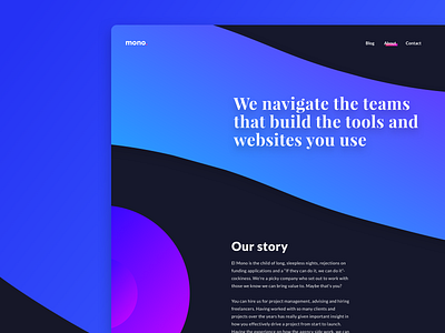 El Mono Agency Website - About page agency branding colorful design gradient graphicdesign landing page logo ui ux uxdesign web design