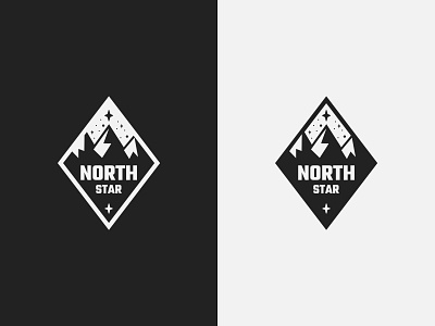 North Star Badge badge branding design emblem illustration logo mark mountains north outline simple star stars vector