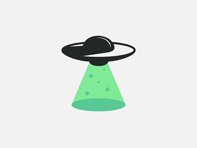 UFO abduction alien icon illustration outline shadow space spaceship ufo vector