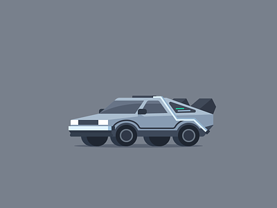 The Delorean - Back to the Future back to the future car delorean flat icon illustration micromachines outline simple small car tiny car vector vehicle
