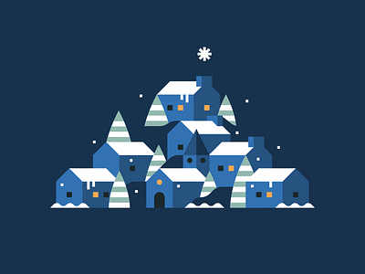 Happy Holidays! abstract christmas city flat holidays illustration landscape town xmas
