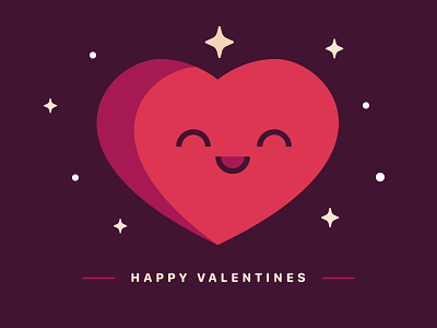 Happy Valentines flat happy heart icon illustration love valentines valentines day vector