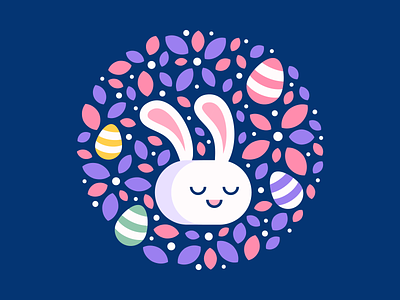 Happy Easter! 😌 bunny easter easter bunny egg flat happy happy easter holiday illustration spring vector