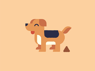 Buddy animal dog flat illustration pet poop rough vector