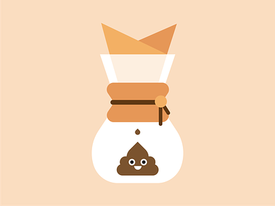 💩 chemex coffee flat illustration poo poop shit simple vector