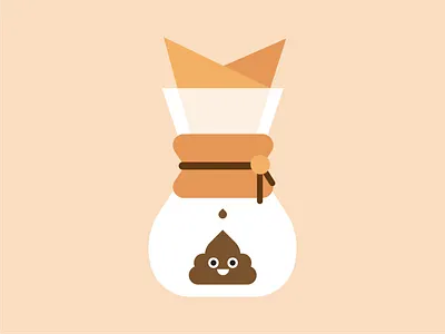 💩 chemex coffee flat illustration poo poop shit simple vector