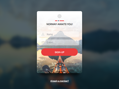 DailyUI #001 - Sign Up 001 dailyui form landscape norway sign up ui