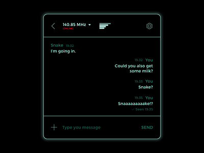 DailyUI #013 - Direct Messaging 013 app daily ui dailyui direct messaging metal gear solid msg sms snake widget