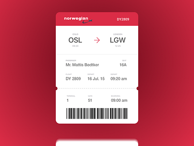 DailyUI #024 - Boarding Pass