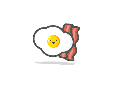 Egg & Bacon bacon breakfast egg food illustration outline vector