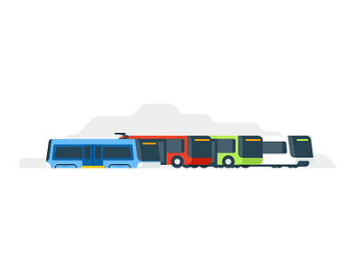 Oslo Public Transport Line up bus graphic design illustration metro oslo public transport simple subway tram transit transport vector vehicles