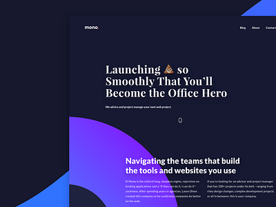 El Mono - Landing Page colorful display gradient landing page shapes simple web