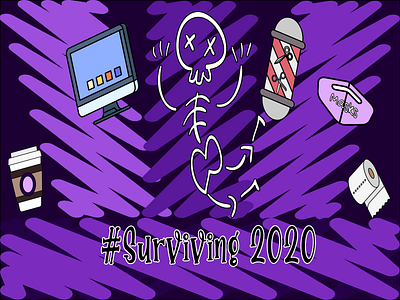 Is 2020 Over Yet? 2020 2020 trend 2020 trends adorable cute cute illustration graphicdesign mask online simple skeleton survival