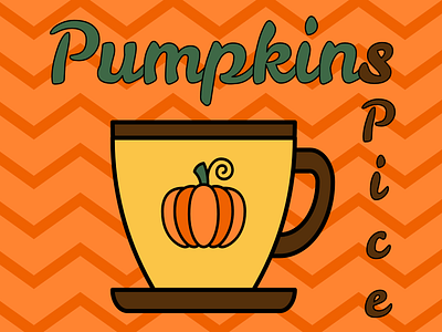 Pumpkin Spice Coffee adorable coffee cute cute illustration design graphicdesign illustration pumpkin pumpkinspice simple sweets