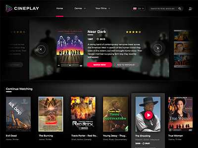 Cineplay Website movie movies platform portal streaming webdesign