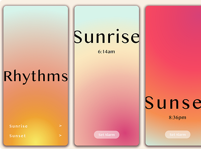 Rhythms App Concept alarm app concept clock design figma gradient ui