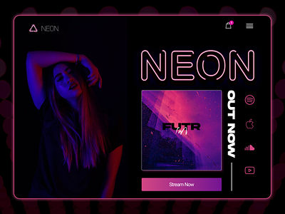 Neon Landing Page Artist Website