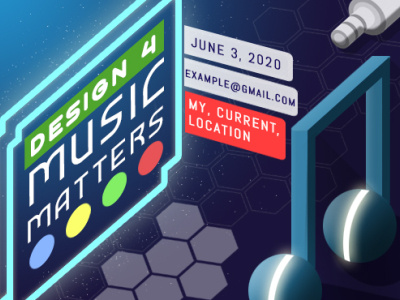 MUSIC MATTERS futuristic music art poster design simple