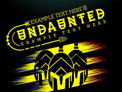 UNDAUNTED artwork black and yellow poster design simple spartan