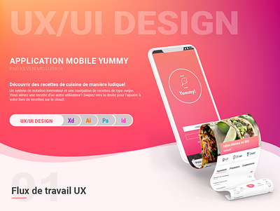Design application mobile Yummy (UI/UX) adobe ui ux