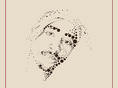 Tupac | circles portrait design flat illustration vector
