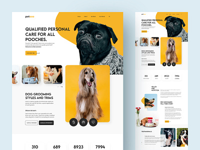 Dog Grooming Website design flat graphic design homepage minimal ui ux web website website design