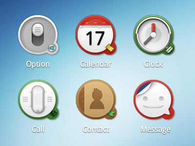 QQ desktop pro android calendar call clock contact icon message option qq