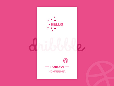 Hello Dribbble - First Shot first shot thank you
