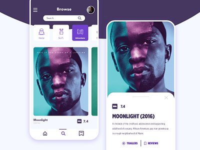 Movie Suggestion App Concept Design app concept app design app ui app ui design app ux clean ios app ios apps mobile app movie app movie poster ui design