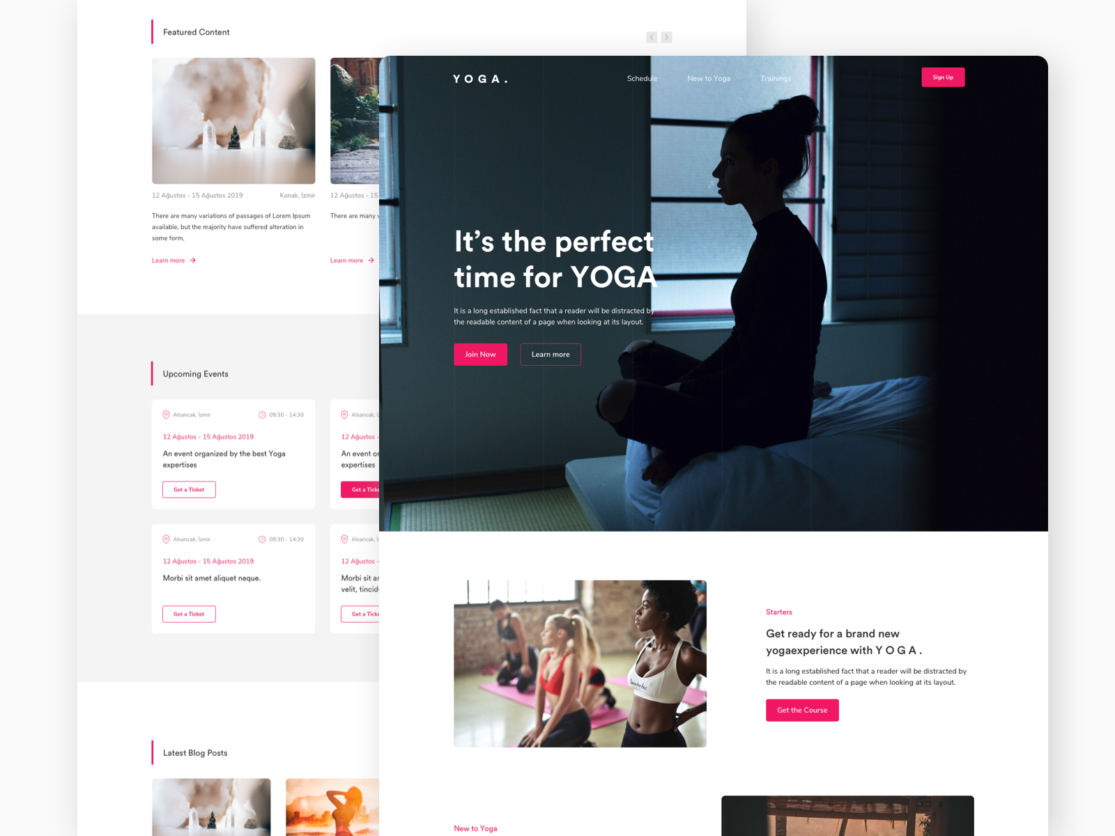 YOGA Landing Page Concept home page landing page one page sketch ui ui concept ui design ux yoga ui