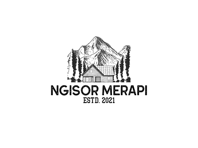 NGISOR MERAPI illustrator logo vector vintage