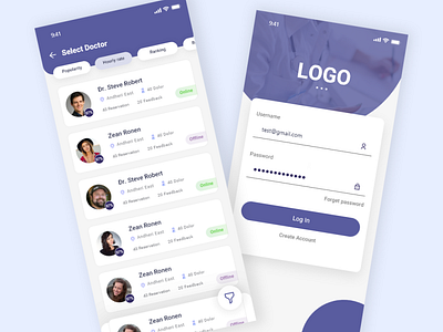 Doctor Application graphic design ui