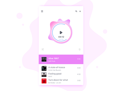 Musicplayer UI album music player purple sync ui