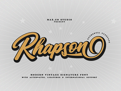 Rhapson Script 3d animation bold branding card display elegant family font fonts graphic design groovy logo logodesign logotype motion graphics retro retro font script vintage vintage font