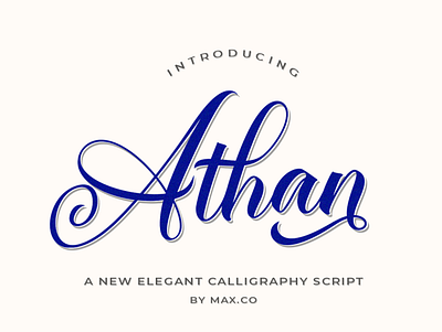 Athan Script branding calligraphy card design elegant elegant calligraphy elegant font font graphic design illustration logo logotype pretty script ui vintage wedding