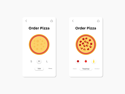 Pizza App Design (Concept) adobe xd adobexd app design flat illustration minimal order pepperoni pizza sauce shadow tomato ui ux white xd xd design