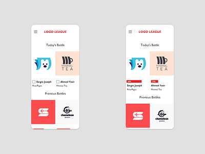 Logo League (Concept) adobe xd adobexd aircraft app battle chameleon design flat league logo logo design logodesign logos minimal pages polar tea ui ux vote