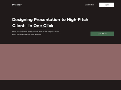 Presently - Pitch and Presentation Startup Hero Section hero section typography web web design