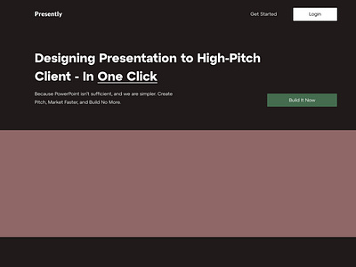 Presently - Pitch and Presentation Startup Hero Section hero section typography web web design