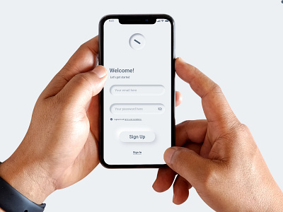 Sign In - Neomorphism app branding concept dailyui design minimalism mobile ui neomorphism softui ui userexperience white