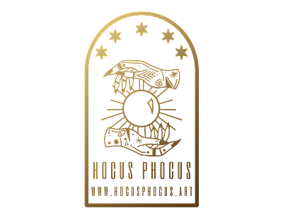 Hocus Phocus blackdesigner brand identity concept art cosmic fortune teller gold gradient handdrawn hands illustration logo logo design logo design branding nails patterns