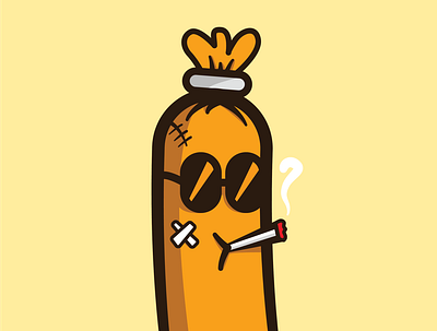 Mr. Sausage bad badass brown graphic design illustration illustrator sausage